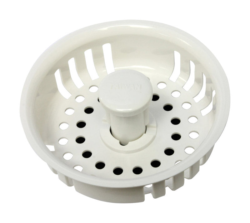 Plumb Pak 3-1/2 in. D White Plastic Replacement Strainer Basket