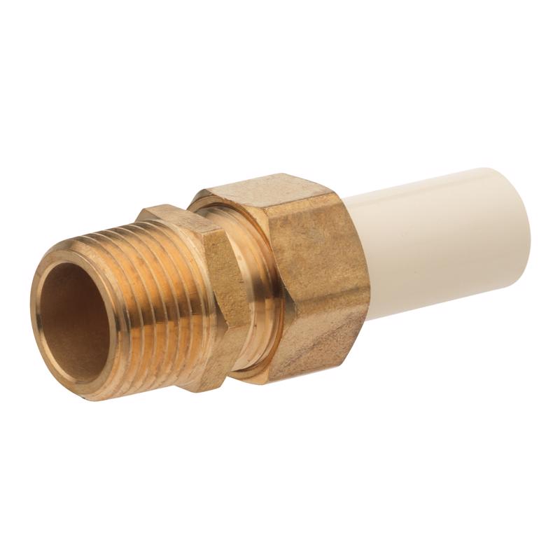 Homewerks Schedule 40 1/2 in. Compression X 1/2 in. MPT CPVC/Brass Adapter Coupling