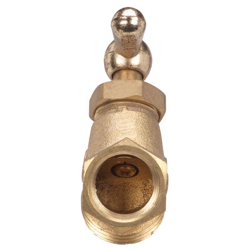 Homewerks 1/2 in. FIP in. X 3/4 in. Garden Hose Thread Brass No-Kink Hose Bibb
