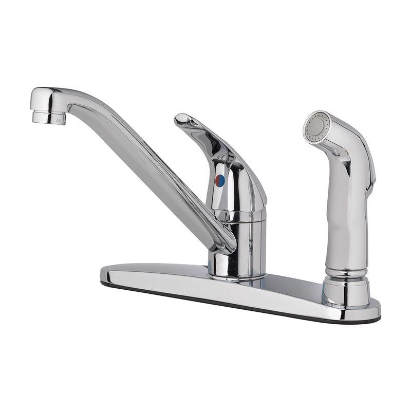 Oakbrook Collection Essentials One Handle Chrome Kitchen Faucet Side Sprayer Included