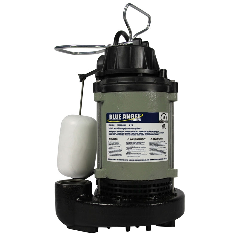 Wayne Blue Angel 1/3 HP 4,620 gph Cast Iron Vertical Float Switch AC Submersible Sump Pump 8 ft