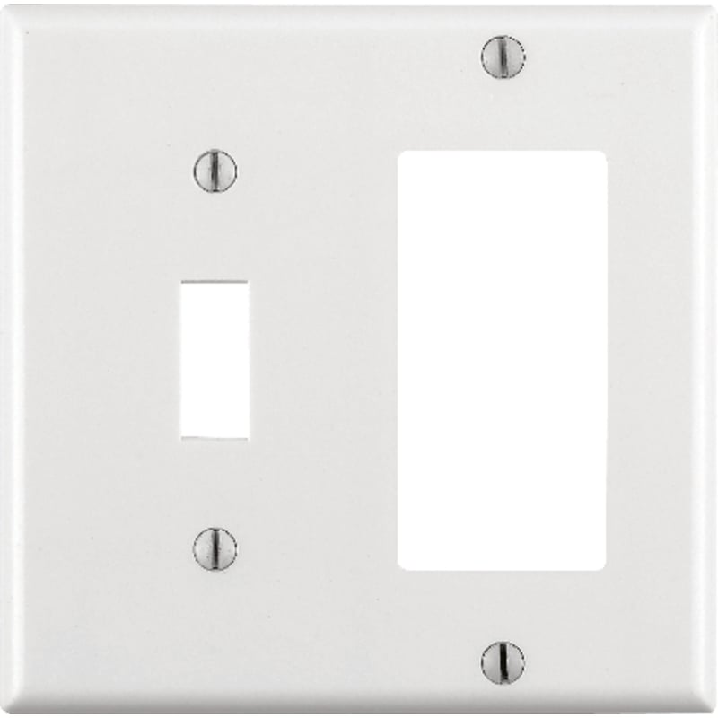 Leviton Decora White 2 gang Thermoset Plastic Decorator/Toggle Wall Plate 1 pk