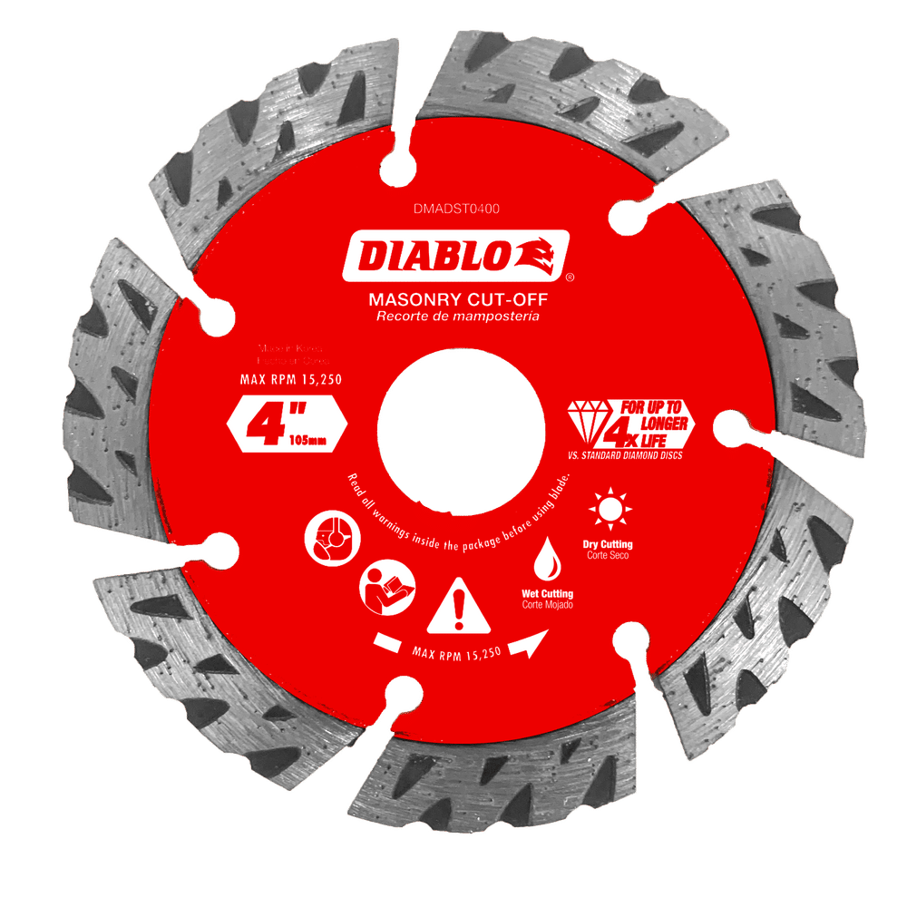 Diablo 4 in. D X 7/8 in. X .094 in. thick Diamond Segmented Turbo Masonry Cut-Off Disc