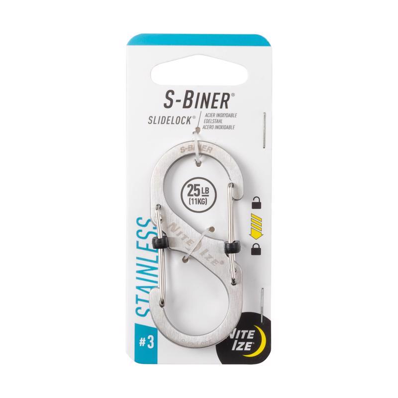 Nite Ize S-Biner SlideLock Stainless Steel Silver Locking S-Biner