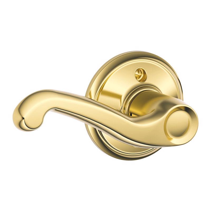 Schlage Flair Bright Brass Dummy Lever