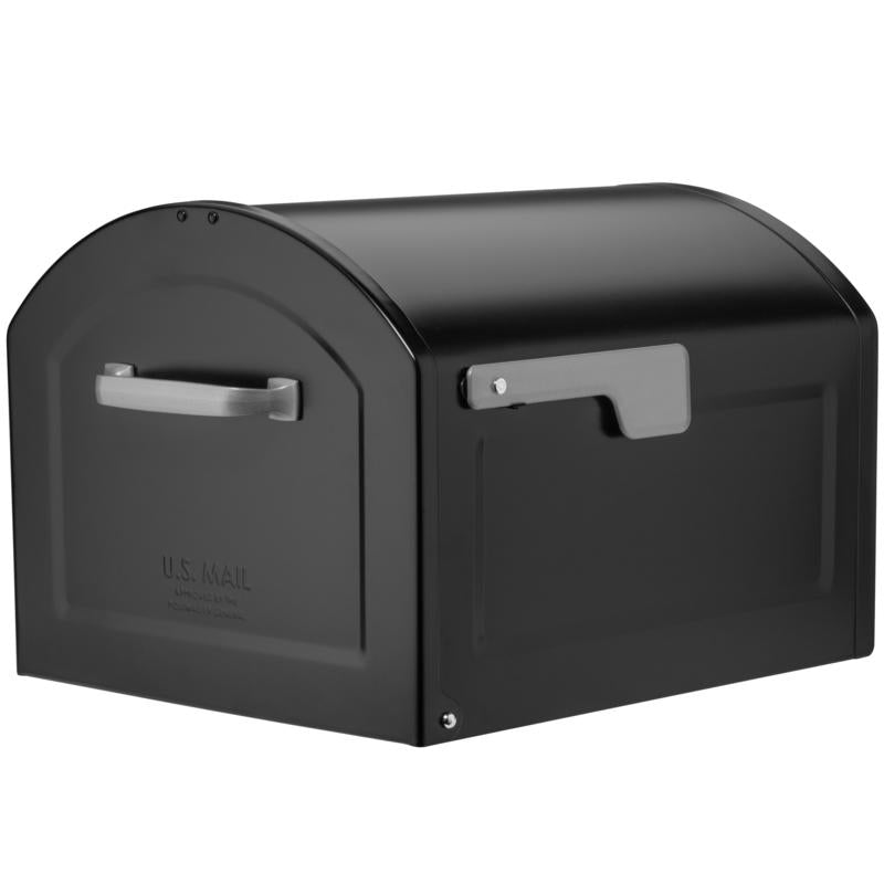Architectural Mailboxes Centennial Modern Galvanized Steel Post Mount Black Mailbox