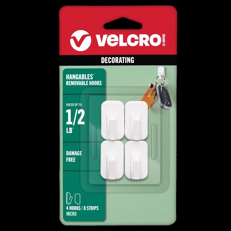 VELCRO Brand HANGables Micro Plastic Micro Hooks 4 pk
