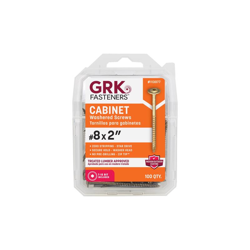 GRK Fasteners No. 8 X 2 in. L Star Climatek W-Cut Cabinet Screws 100 pk