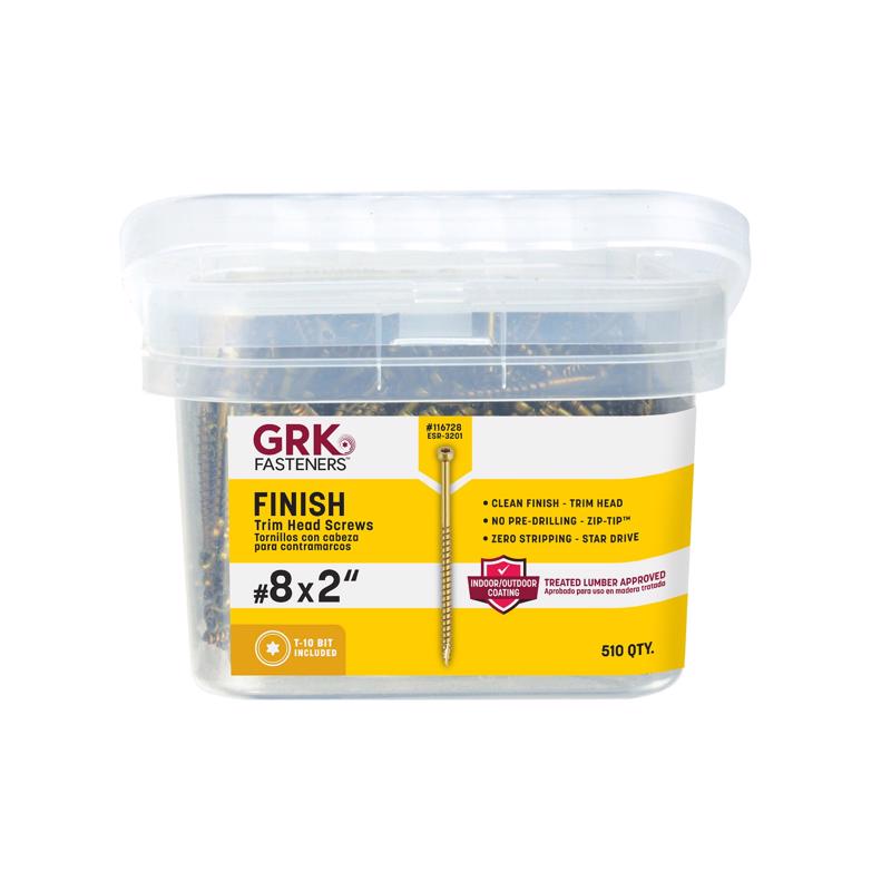 GRK Fasteners No. 8 in. X 2 in. L Star Trim Head W-Cut Trim Screws