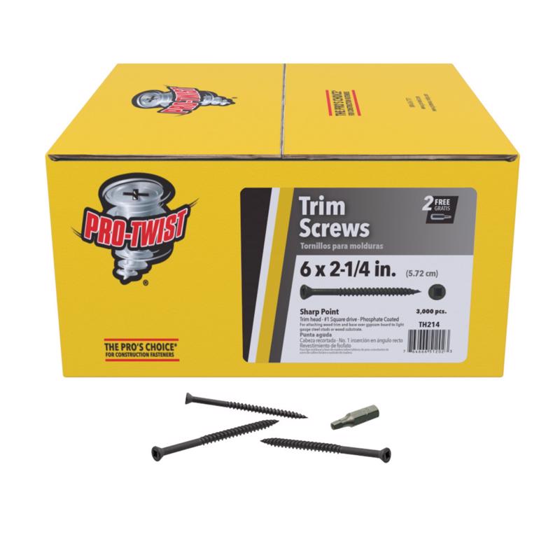 Grip-Rite No. 6 wire X 2-1/4 in. L Square Trim Head Self Tapping Trim Screws