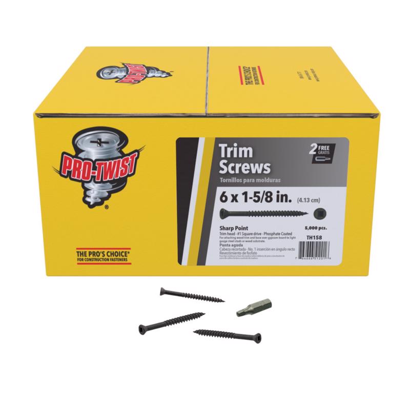 Grip-Rite No. 6 wire X 1-5/8 in. L Square Trim Head Self Tapping Interior Trim Screws