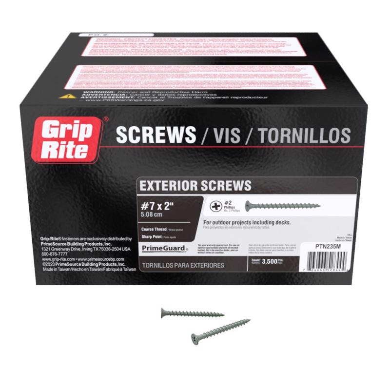 Grip-Rite No. 7 wire X 2 in. L Phillips Bugle Head Coarse Exterior Screws