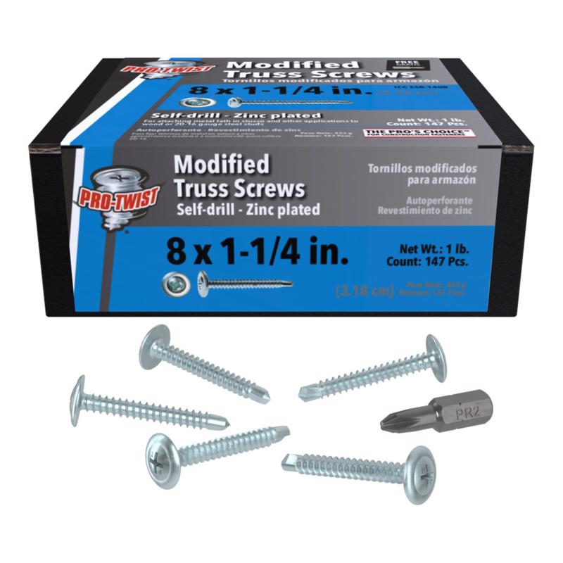 Grip-Rite Pro-Twist No. 8 wire X 1-1/4 in. L Phillips Truss Head Coarse Lath Screws