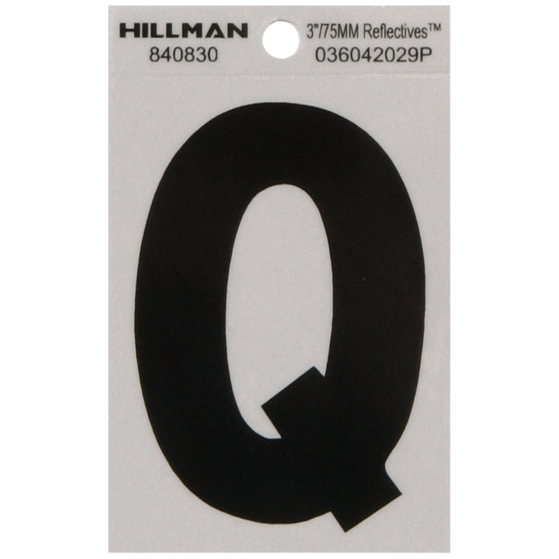 HILLMAN 3 in. Black Polyester Film Self-Adhesive Letter Q 1 pc