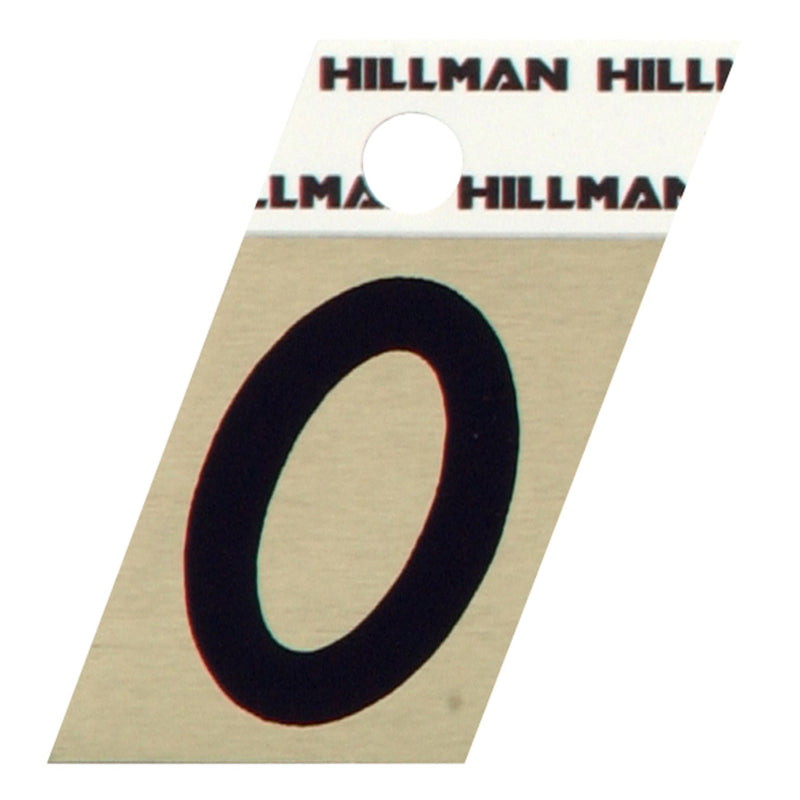 HILLMAN 1.5 in. Reflective Black Vinyl Self-Adhesive Letter O 1 pc