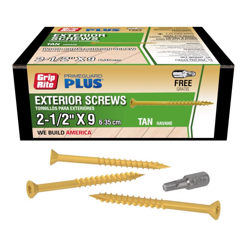 Grip-Rite PrimeGuard Plus 2-1/2 in. L Tan Star Bugle Head Deck Screws 1 lb 87 pk