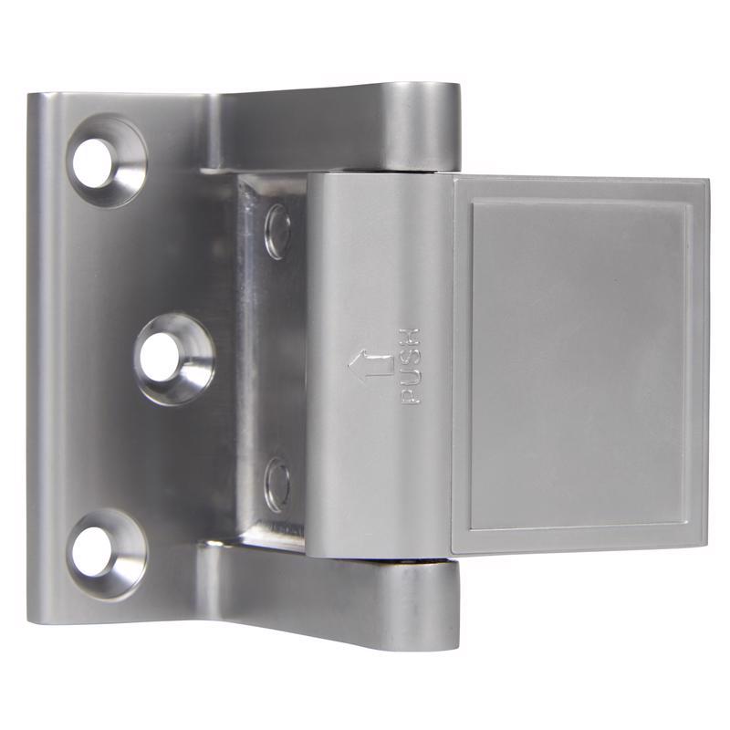 Brinks Zinc Satin Chrome Silver Door Stop Mounts to base trim 2.75 in.