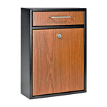 Mail Boss Wood Grain Galvanized Steel Wall Mount Black Drop Box