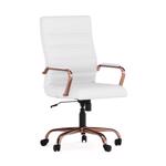 Flash Furniture White Faux Leather Swivel Chair