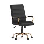 Flash Furniture Black Faux Leather Swivel Chair