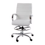 Flash Furniture White Leather Drafting Chair