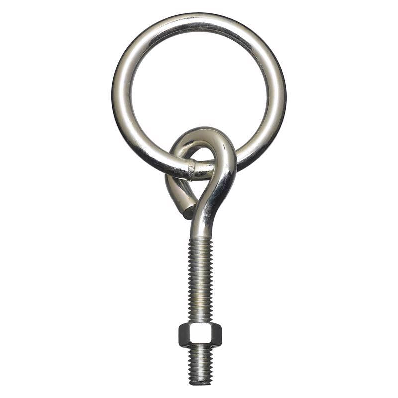 National Hardware Small Zinc-Plated Silver Steel 3-3/4 in. L Ring with Eye Bolt 160 lb 1 pk