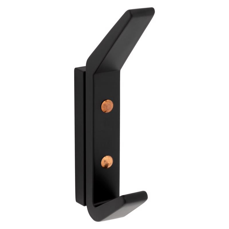 National Hardware Reed Large Matte Black Aluminum 4-3/4 in. L Hook 25 lb 1 pk