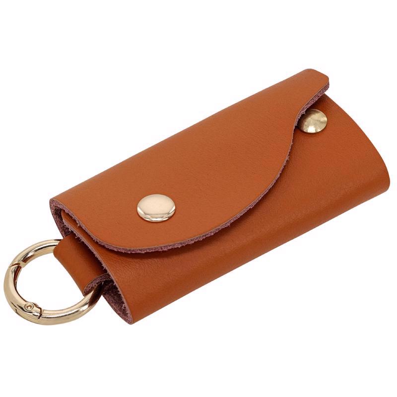 HILLMAN Leather Assorted Black/Brown Keychain Card Holder