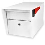 Mail Boss Mail Manager Galvanized Steel Post Mount White Locking Mailbox