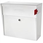 Mail Boss Galvanized Steel Wall Mount White Locking Mailbox