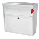 Mail Boss Galvanized Steel Wall Mount White Locking Mailbox