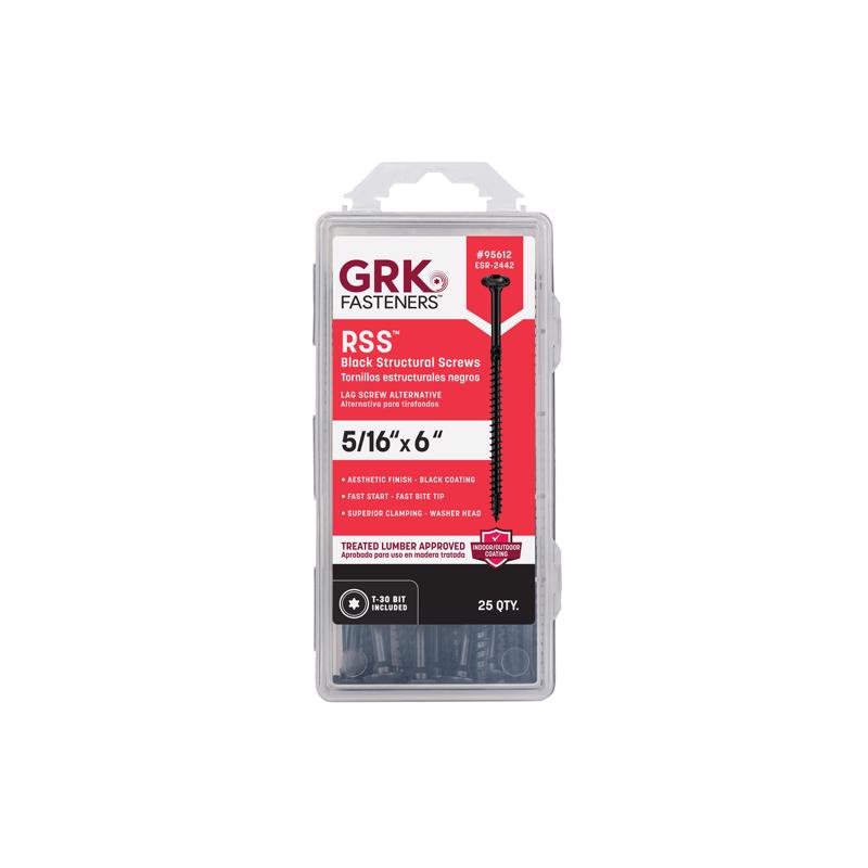 GRK Fasteners 5/16 in. X 6 in. L Star Climatek W-Cut Structural Wood Screws 25 pk