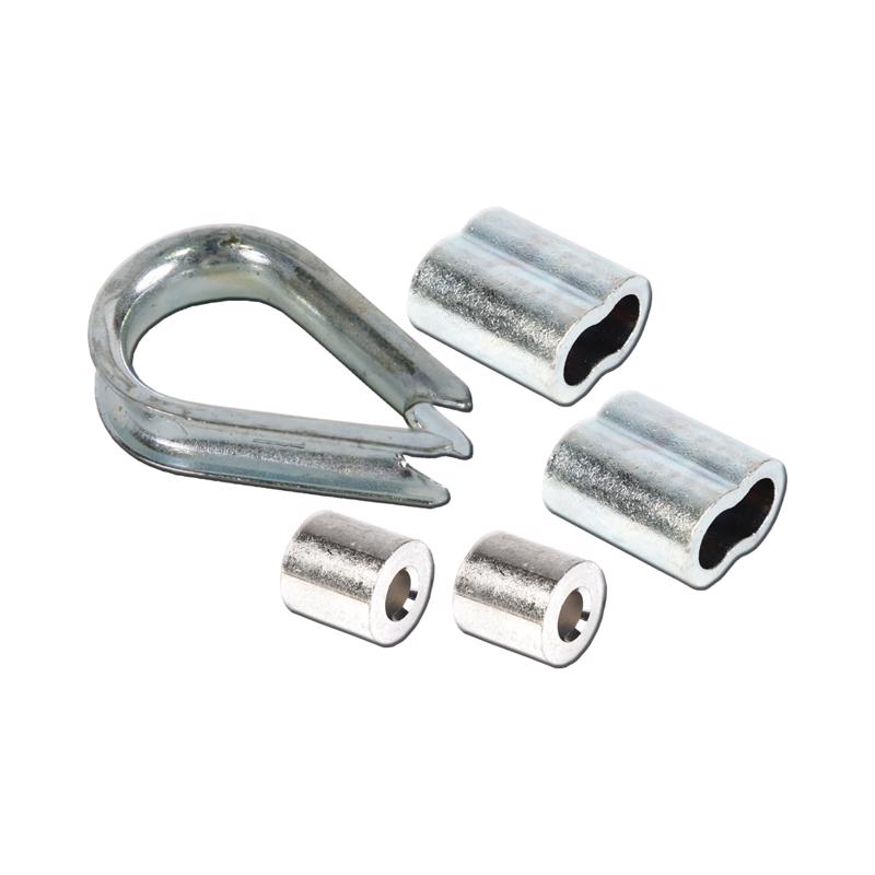 Koch Industries Zinc-Plated Aluminum 3/32 in. D Wire Rope Clips and Thimble