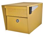 Mail Boss Mail Manager Century Series Galvanized Steel Post Mount Yellow Locking Mailbox