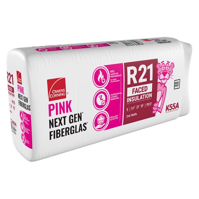 Owens Corning 23 in. W X 93 in. L X 5.5 in. 21 Kraft Faced Fiberglass Insulation Batt 89.13 sq ft