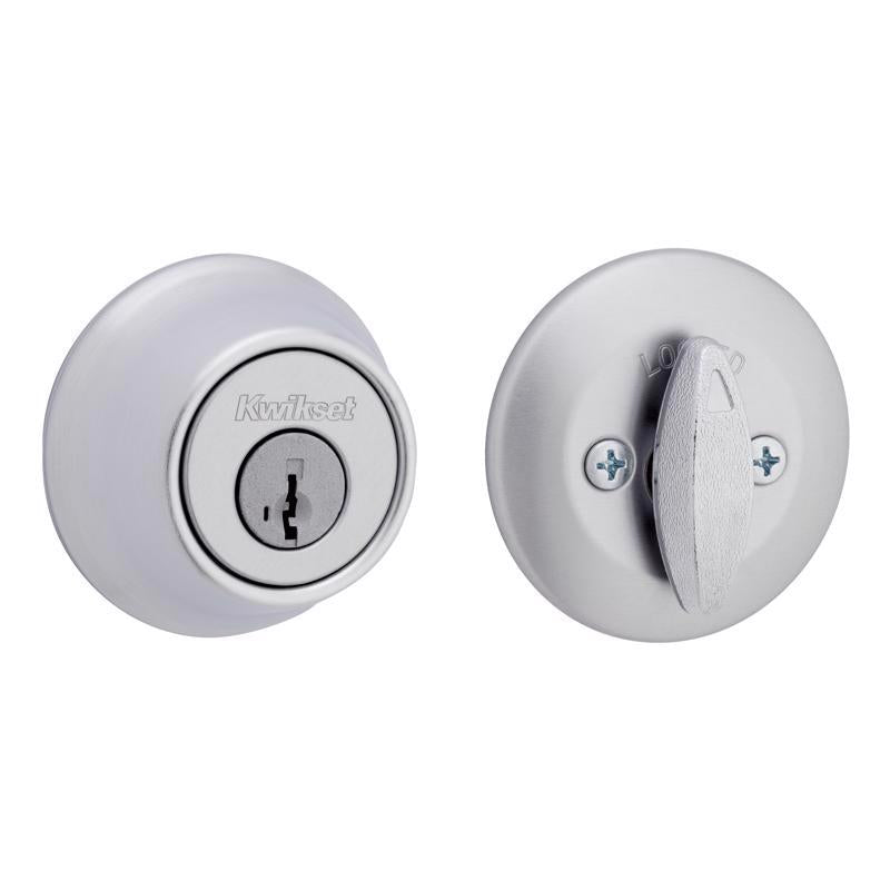 Kwikset Satin Chrome Metal Deadbolt