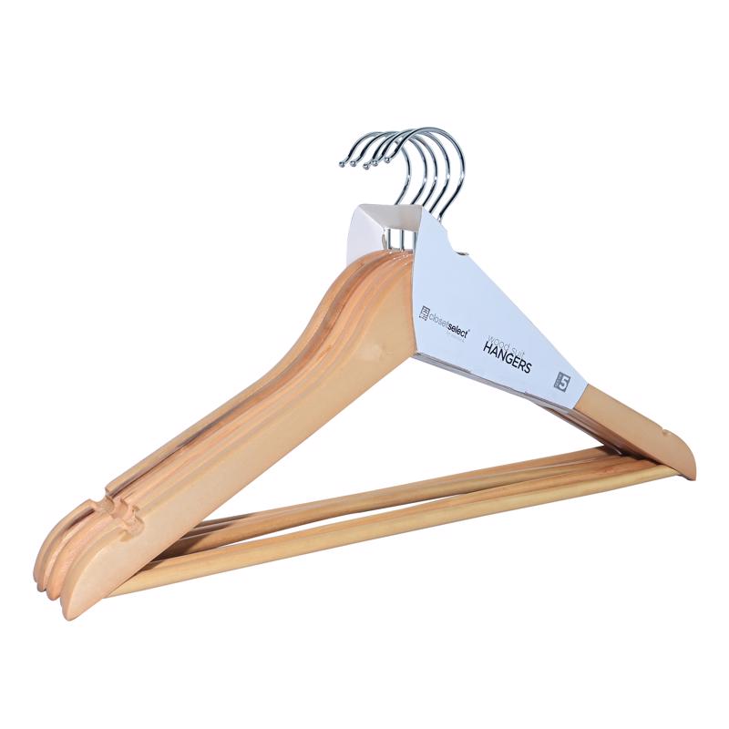 ClosetSelect Wood Brown Suit Hanger 5 pk