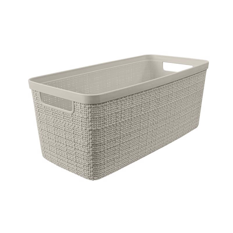 Curver Slim 6.8 L Beige Woven Basket 5.7 in. H X 13.6 in. W X 6.7 in. D Stackable