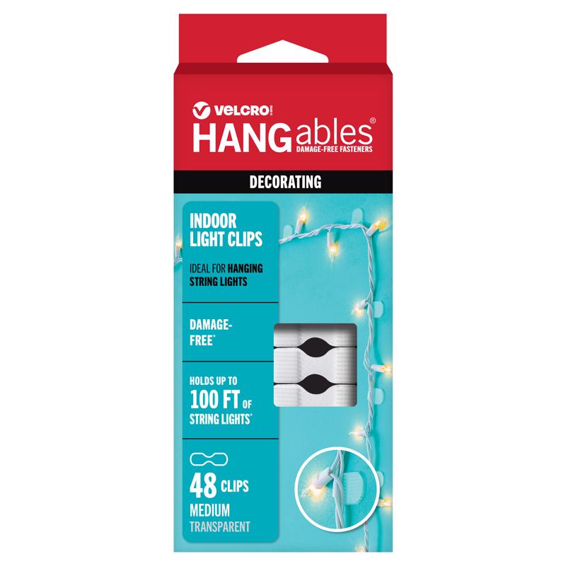 VELCRO Brand HANGables Medium Plastic Light Clips 48 pk
