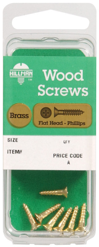 HILLMAN No. 8 X 1-1/2 in. L Phillips Coarse Wood Screws 1 pk