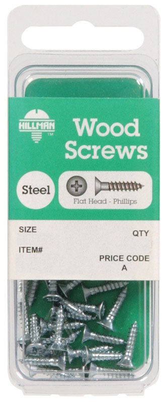 HILLMAN No. 14 X 1-1/2 in. L Phillips Zinc-Plated Coarse Wood Screws 1 pk