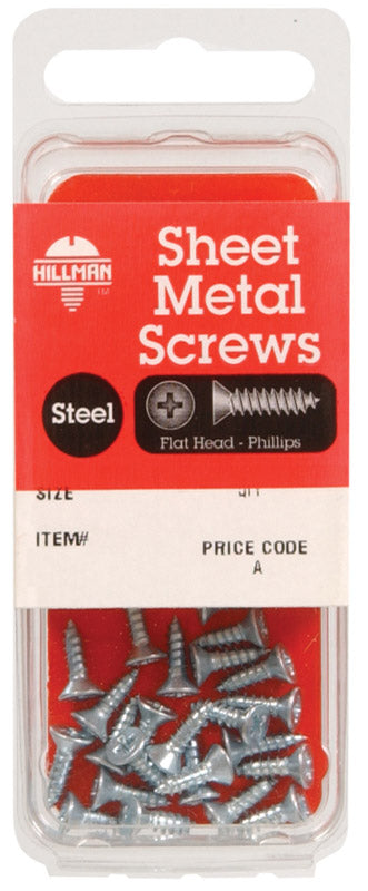 HILLMAN No. 10 Ga. X 1-1/4 in. L Phillips Flat Head Sheet Metal Screws 1 pk
