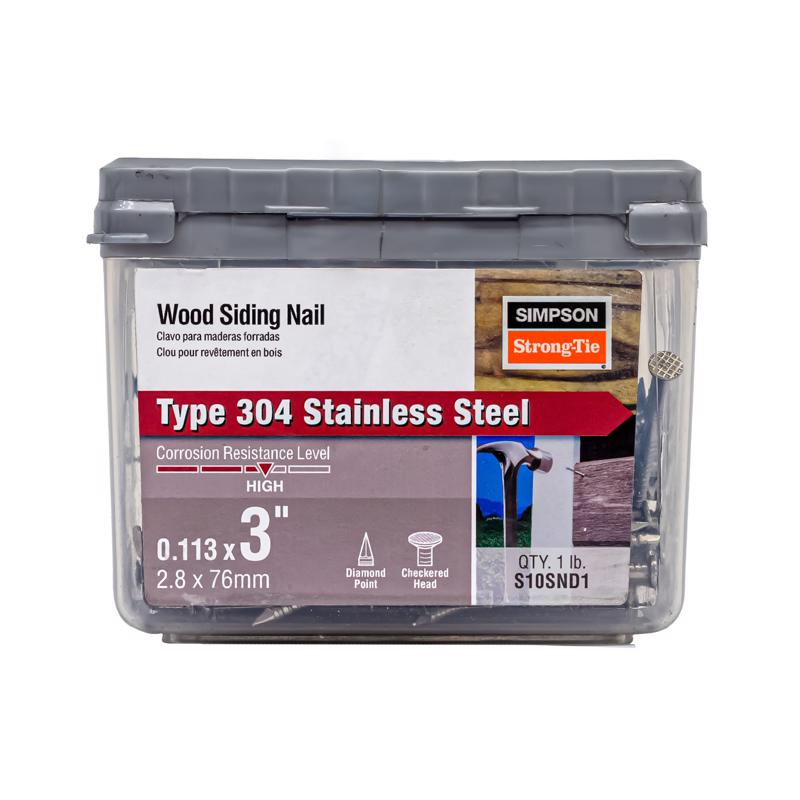 Simpson Strong-Tie 10D 3 in. Siding Stainless Steel Nail Round Head 1 lb