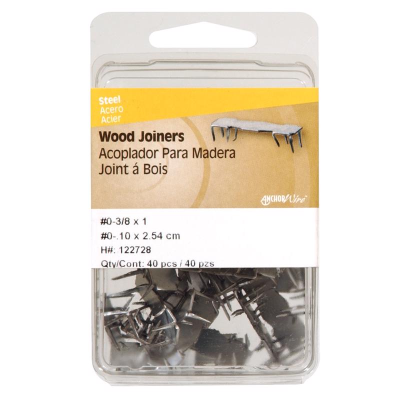 HILLMAN 3/8 in. Wood Joiner Galvanized Steel Wood Joiner Flat Head 40 pk