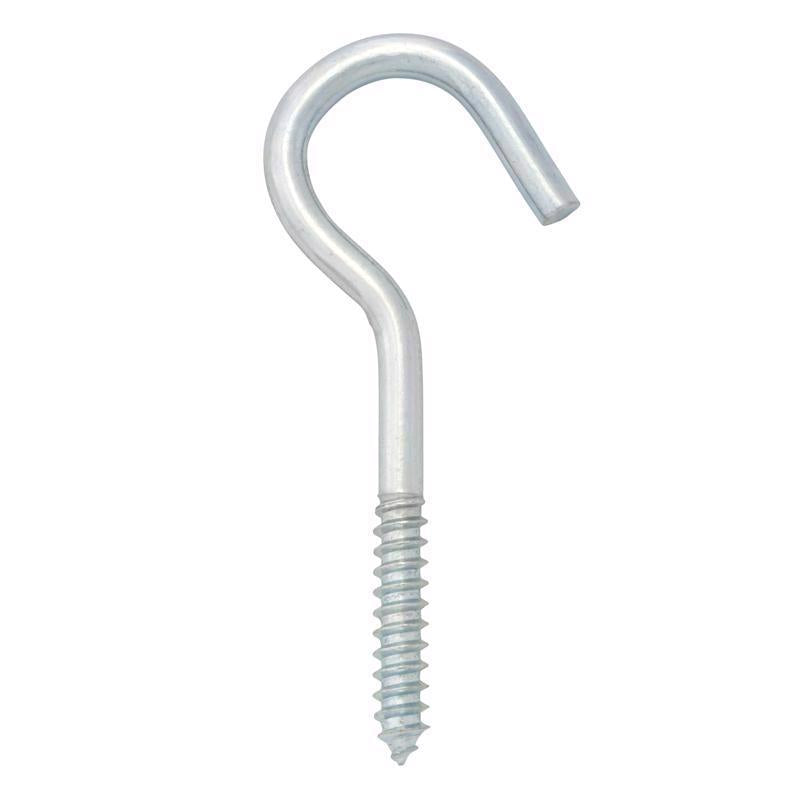 Hampton Small Zinc-Plated Silver Steel 4.0625 in. L Ceiling Hook 60 lb 1 pk