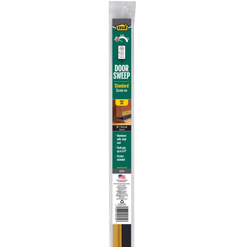 M-D Building Products Gold Aluminum/Vinyl Sweep For Doors 36 in. L X 1.38 in.
