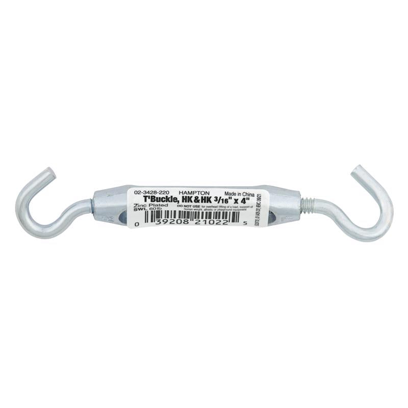 Hampton Zinc-Plated Aluminum/Steel 0.154 in. D Turnbuckle 60 lb 4.0 in. L