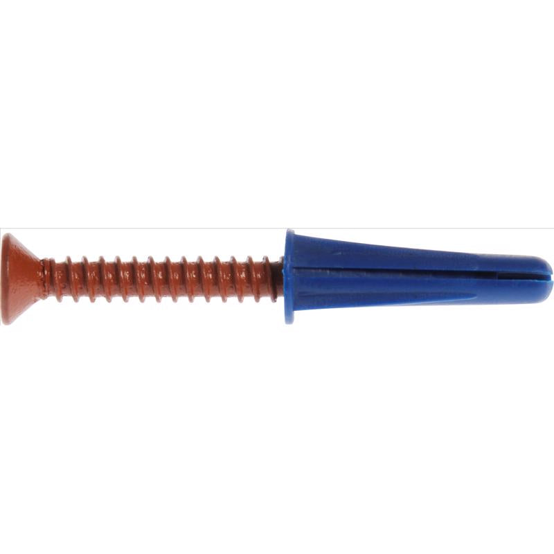 HILLMAN 0.4 in. D X 1 in. L Plastic Flat Head Conical Anchor 4 pk