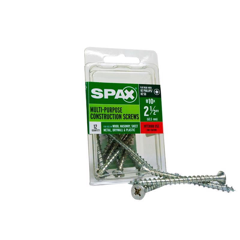 SPAX Multi-Material No. 10 Label X 2-1/2 in. L Unidrive Flat Head Serrated Construction Screws