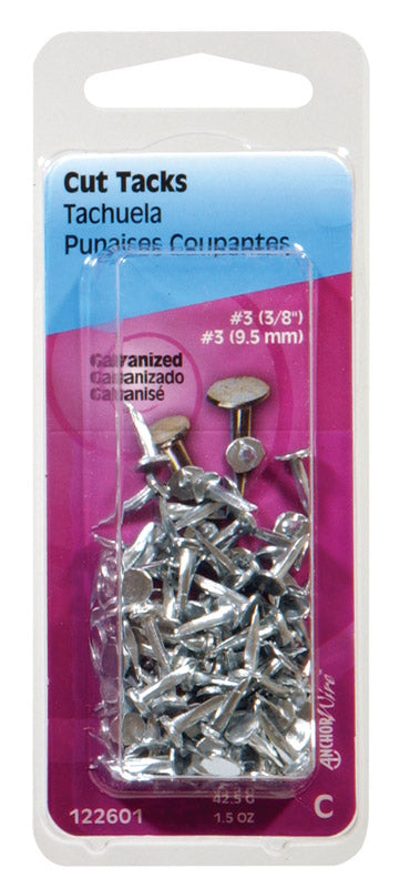HILLMAN No. 4 X 7/16 in. L Galvanized Silver Steel Cut Tacks 1 pk